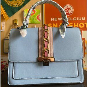 Aldo Pastel Bag (with Cross Body Strap and Silk Scarf Detail)